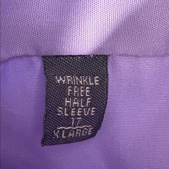 Arrow Lavender Men's Dress Shirt XL 17” neck short sleeve - Picture 3 of 3